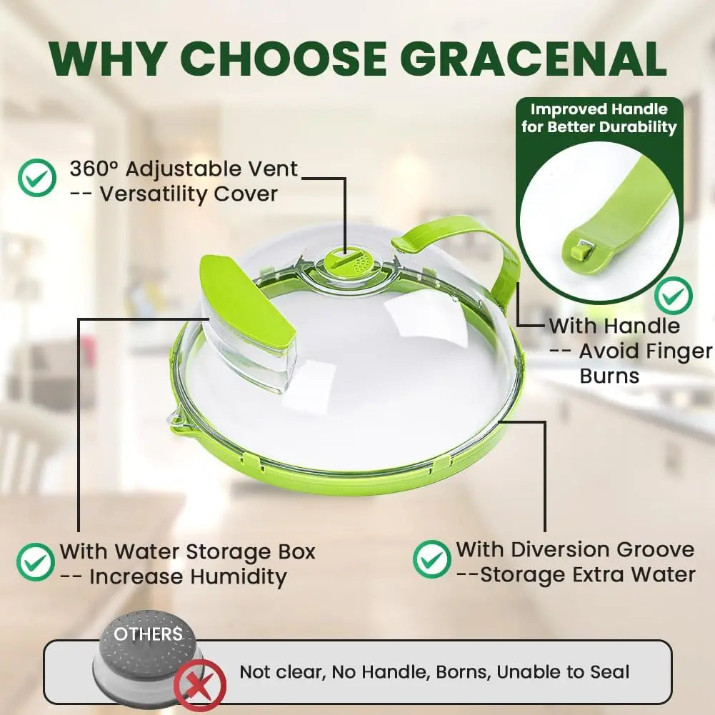 2-In-1 Microwave Steamer & Splash Protector Cover