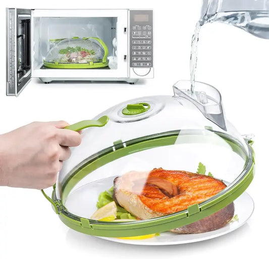 2-In-1 Microwave Steamer & Splash Protector Cover